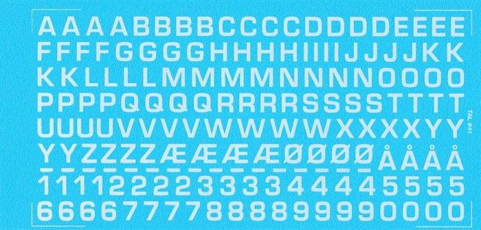 DMC Decals 41H RDAF Buchstaben und Zahlen - weiße Decals, 6 mm hoch
