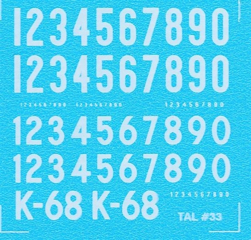 DMC Decals 33H RDAF Buchstaben und Zahlen - weiße Abziehbilder, 7 mm hoch