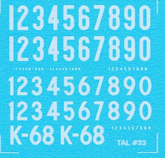 DMC Decals 33H RDAF Buchstaben und Zahlen - weiße Abziehbilder, 7 mm hoch