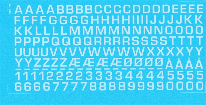 DMC Decals 28H RDAF Buchstaben und Zahlen - weiße Abziehbilder, 7 mm hoch