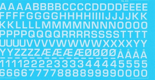 DMC Decals 29H RDAF Buchstaben und Zahlen - weiße Abziehbilder, 8 mm hoch