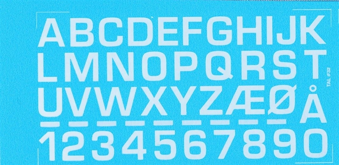 DMC Decals 32H RDAF Buchstaben und Zahlen - weiße Aufkleber, 12 mm hoch