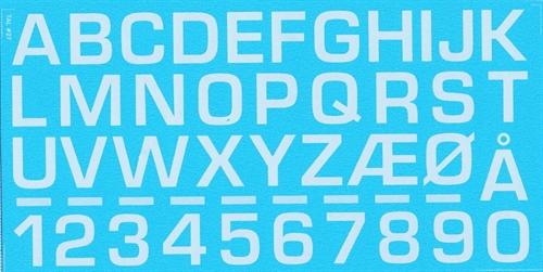 DMC Decals 27H RDAF Buchstaben und Zahlen - weiße Abziehbilder, 16 mm hoch