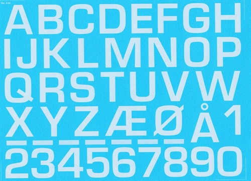 DMC Decals 39H RDAF Buchstaben und Zahlen - weiße Abziehbilder, 24 mm hoch