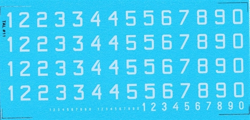 DMC Decals 11H RDAF Zahlen - weiße Abziehbilder, 7,5 mm hoch