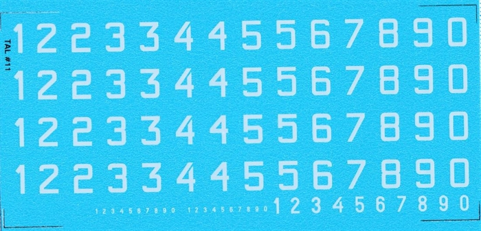 DMC Decals 11H RDAF Zahlen - weiße Abziehbilder, 7,5 mm hoch