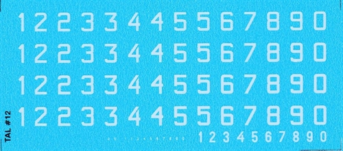 DMC Decals 12H RDAF Zahlen - weiße Aufkleber, 5 mm hoch