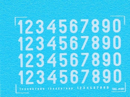 DMC Decals 35H RDAF Zahlen - weiße Aufkleber, 5 mm hoch