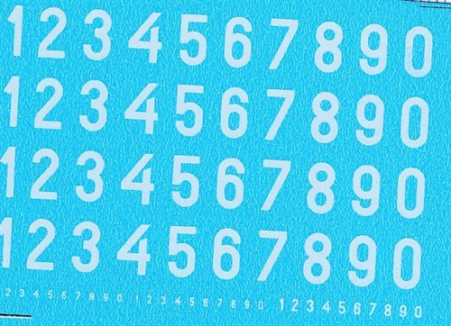 DMC Decals 07H RDAF Zahlen - weiße Decals, 6,5 mm hoch