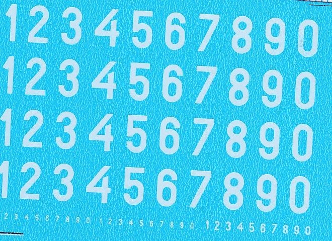 DMC Decals 07H RDAF Zahlen - weiße Decals, 6,5 mm hoch