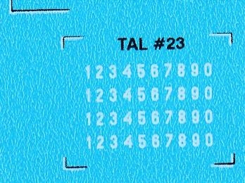 DMC Decals 23H RDAF Zahlen - weiße Abziehbilder, 1,55 mm hoch