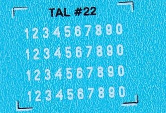 DMC Decals 22H RDAF Zahlen - weiße Decals, 2 mm hoch