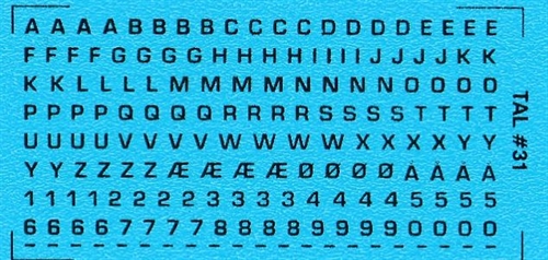 DMC Aufkleber 31S RDAF Buchstaben und Zahlen - schwarze Aufkleber, 1,5 mm hoch