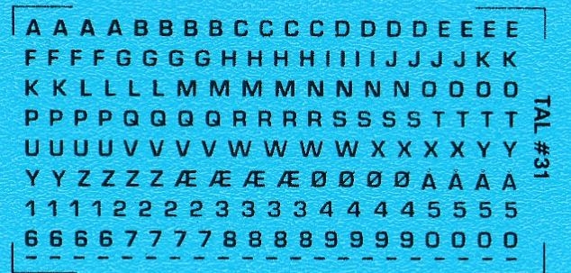 DMC Aufkleber 31S RDAF Buchstaben und Zahlen - schwarze Aufkleber, 1,5 mm hoch