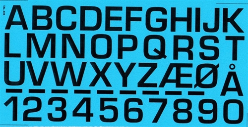 DMC Decals 26S RDAF Buchstaben und Zahlen - schwarze Decals, 20 mm hoch