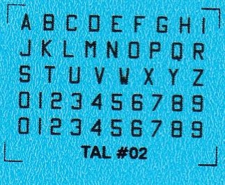 DMC Decals 02S RDAF Buchstaben und Zahlen - schwarze Abziehbilder, 22 mm hoch