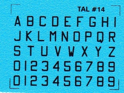 DMC Decals 14S RDAF Buchstaben und Zahlen - schwarze Decals, 3 mm hoch