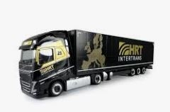 Herpa 957076 Volvo FH Alt. XL 2020 Lowliner Planen-Sattelauflieger "HRT Intertrans", H0