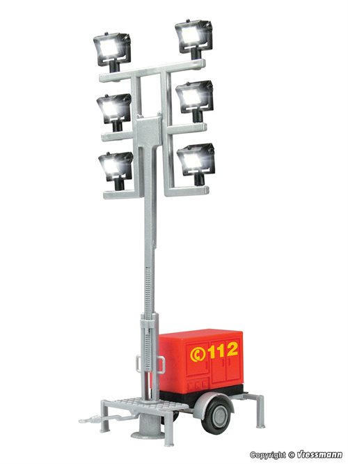 Viessmann 1344 Lichtständer mit Anhänger, 6 weiße LED-Leuchten, H0