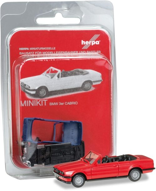 Herpa 012225 Minibausatz BMW 3er Cabrio, blau, H0