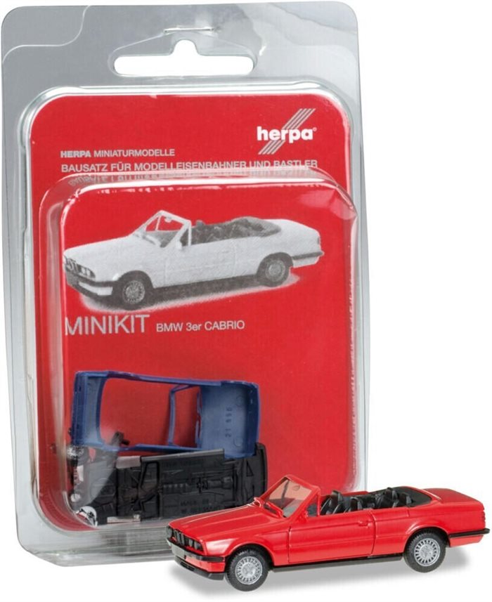 Herpa 012225 Minibausatz BMW 3er Cabrio, blau, H0