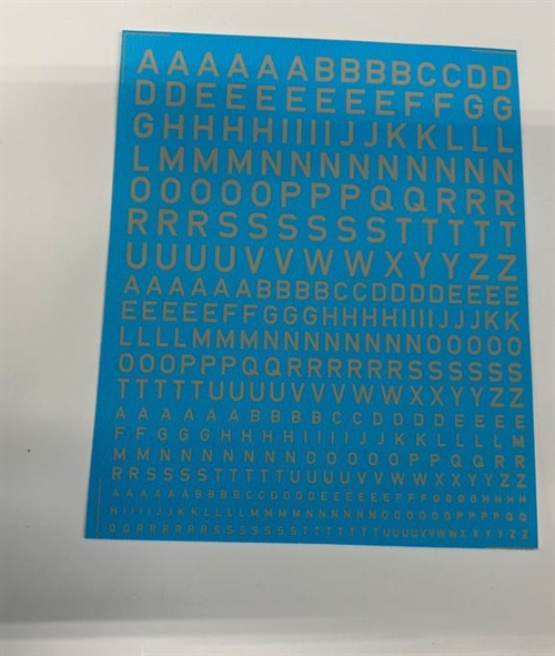 DMC Aufkleber B12 Buchstaben, gemischte Größen, grau