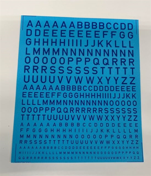 DMC Aufkleber B14 Buchstaben, verschiedene Größen, blau