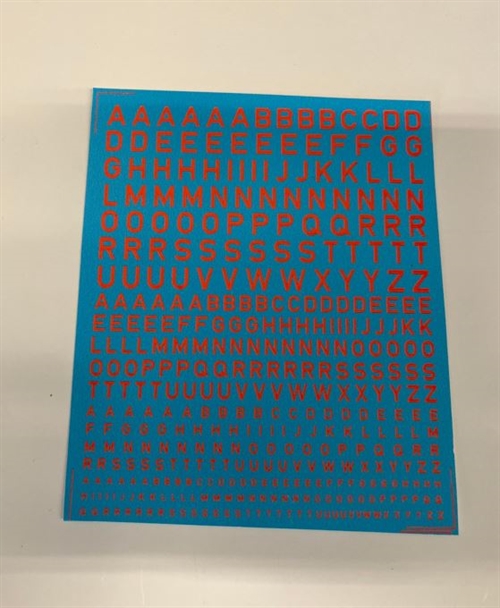 DMC Aufkleber B21 Buchstaben, verschiedene Größen, rot fluoreszierend