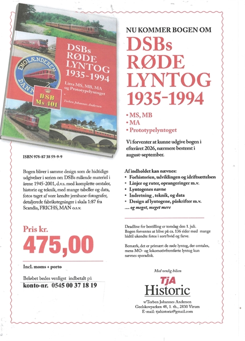 Historische 8 rote Schnellzüge der DSB (1935–1994), Erscheinungsdatum 2026