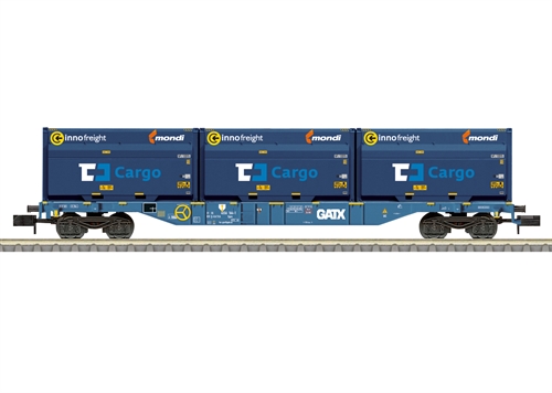MiniTrix 18434 Containertragwagen Bauart Sgnss, Spur N
