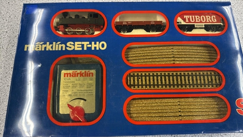 Märklin 0982 Startpackung mit Güterzug, Tuborg-Wagen, M-Gleis-Oval und Transformator (GEBRAUCHT)