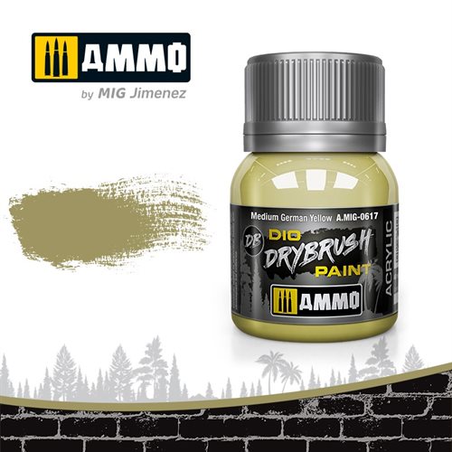 Ammo by MIG 0617 DRYBRUSH Mitteldeutsches Gelb, 40 ml