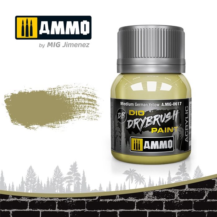 Ammo by MIG 0617 DRYBRUSH Mitteldeutsches Gelb, 40 ml