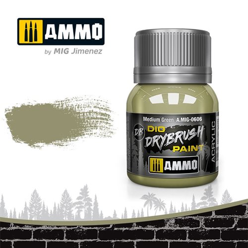 Ammo by MIG 0606 DRYBRUSH Mittelgrün, 40 ml