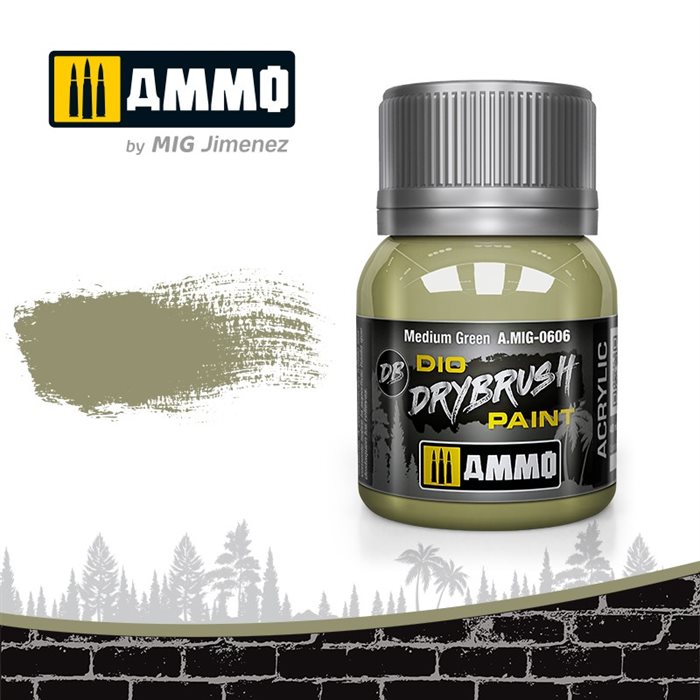 Ammo by MIG 0606 DRYBRUSH Mittelgrün, 40 ml