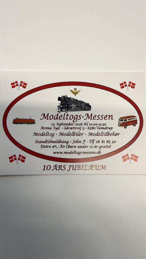 Modelleisenbahnmesse Arena Syd, Vamdrup am 16.09.2023 um 10-15.30 Uhr