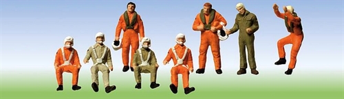 Faller 156016 Piloten, sitzend und stehend, acht Figuren, H0