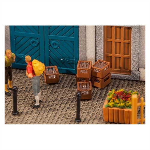  Faller 180953 Getränkekisten mit Flaschen, 4-teilig - Bausatz, H0