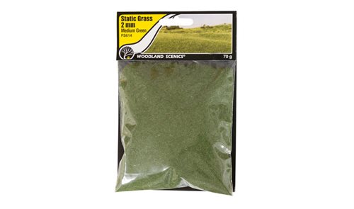 Woodland Scenics FS614 2 mm statisches Gras, mittelgrün, 70 g.