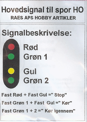Modelleisenbahn H006 Dänisches Hauptsignal rot/grün/gelb/grün Baukasten