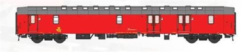  Heljan 13006136 DSB Postwagen, Postrot mit Elektroheizung und Hochspannungsplatten, Ep IVb