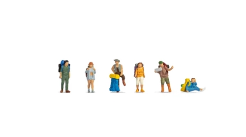 Noch 15247 Interrail- und Rucksackreisender, sechs Figuren, H0