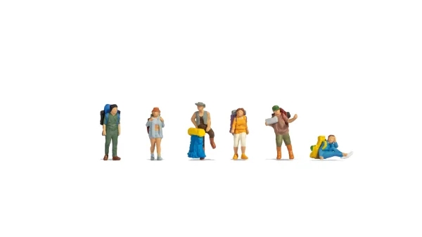Noch 15247 Interrail- und Rucksackreisender, sechs Figuren, H0