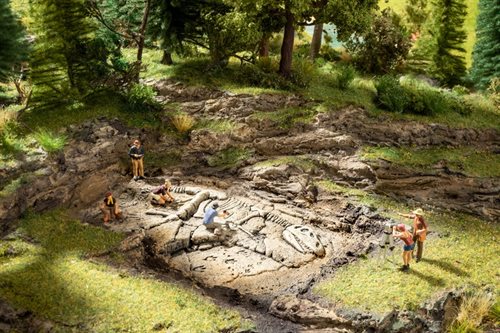 Noch 58614 Dinosauer T-Rex Ausgrabung, Fertigmodell aus Strukturhartschaum, H0