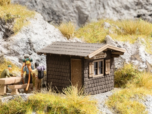 Noch 14338 Schutzhütte "Babenstuberhütte" Lasercut, 3,7 x 3,2 4,6 cm hoch