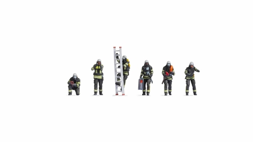 Noch 35000 Feuerwehrmänner, sechs Figuren, 3D gedruckt, Spur N