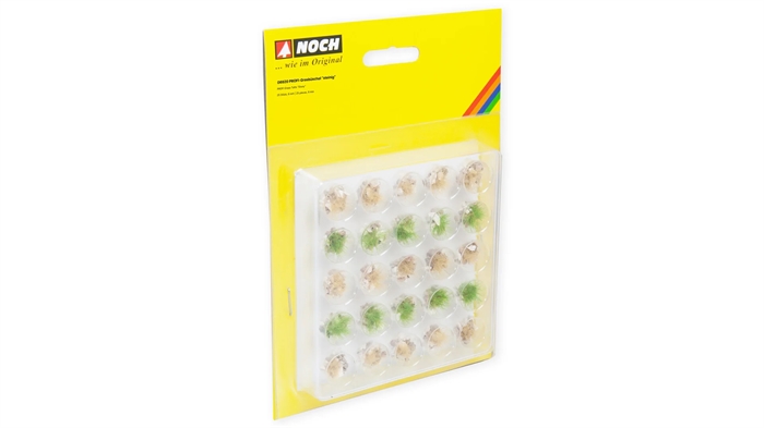 Noch 06920 Profi-Grasschneider, Stone. Grün und Beige, mit weißen und beigen Steinen, 25 Stück, 6 mm