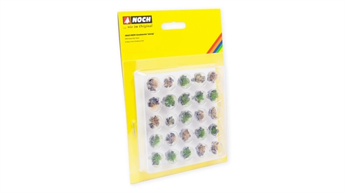 Noch 06921 Profi Rasentrimmer, Trockenrasen. Grün und Beige, mit grauen Steinen, 25 Stück, 6 mm