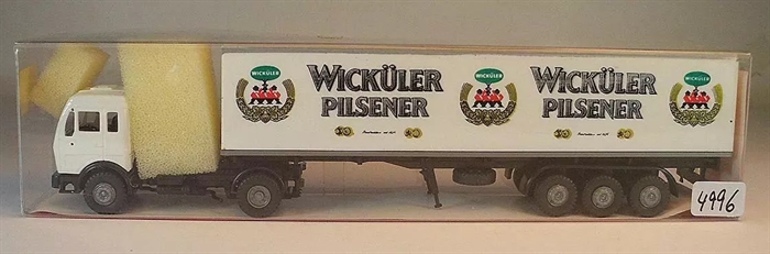 Roskopf RMM 1/87 Nr. 502 Mercedes-Benz Sattelauflieger Wicküler Pils, H0