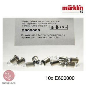  Märklin E600000 Glühbirnen, klar, 19V, mit Fassung, 10 Stück pro Packung